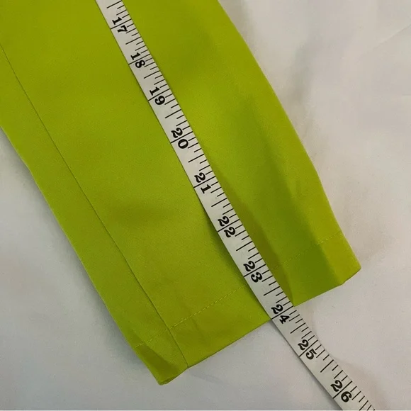 Lime green cropped lapel collar  two-button blazer - Picture 6 of 13